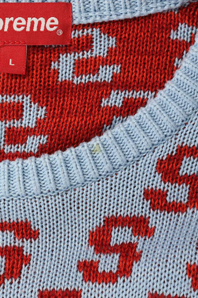SUPREME SS21 S Repeat Jacquard Crewneck Sweater Size L