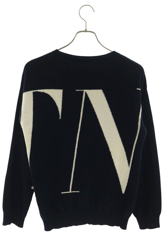 VALENTINO Logo Cashmere Knit Sweater Multi Size XL