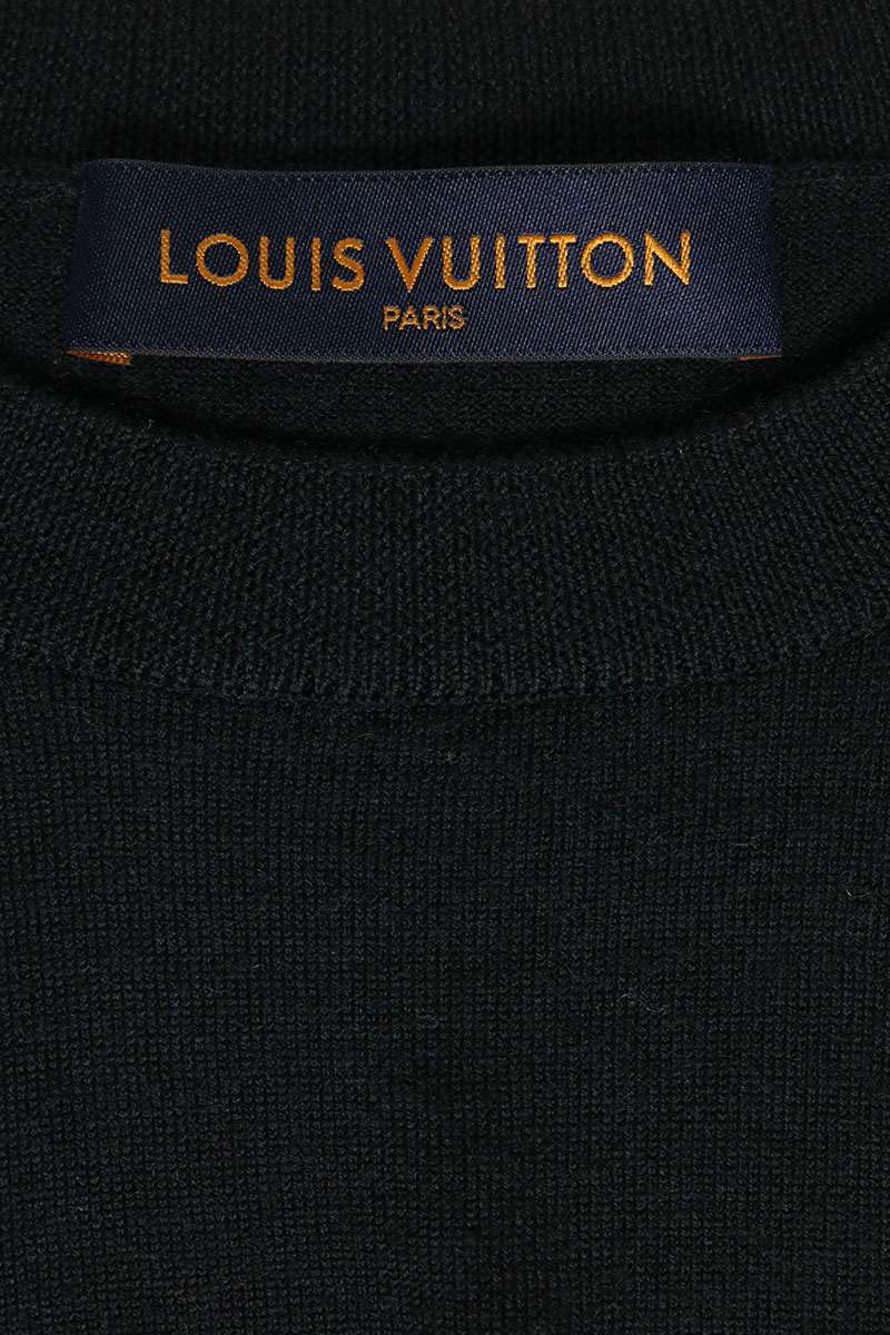LOUISVUITTON 22SS Damier Patch Crewneck Knit Size S