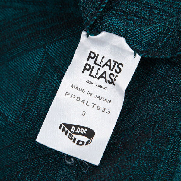 PLEATS PLEASE A-POC INSIDE Geometric Turquoise Blue Blouse Size 3
