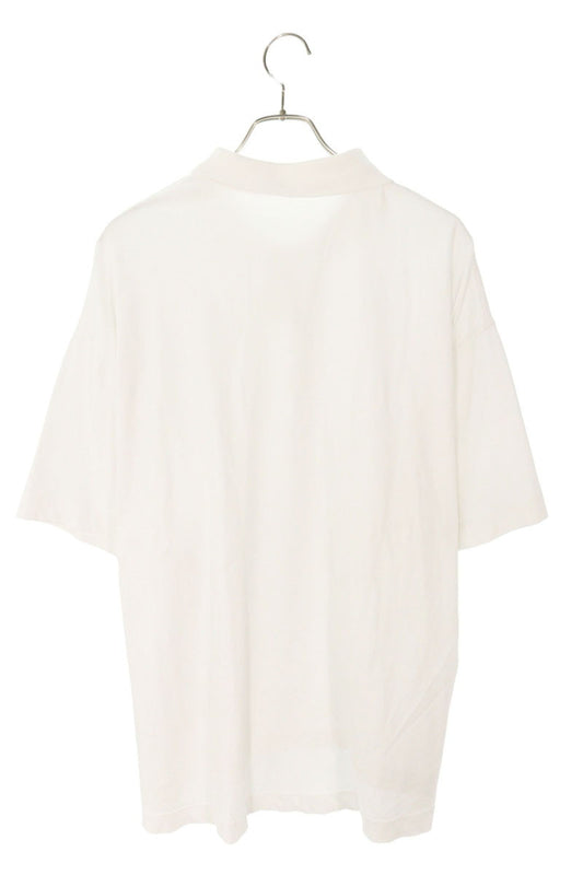 ALEXANDER WANG Embossed Logo Cotton Polo Shirt White Size M