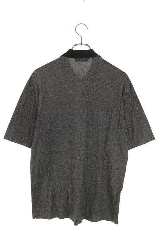Loewe Embroidered Boarder Short Sleeve Polo Shirt Black x White Size S