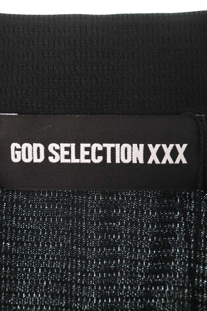 GOD SELECTION XXX Logo Patch Short Sleeve Polo Black Size S