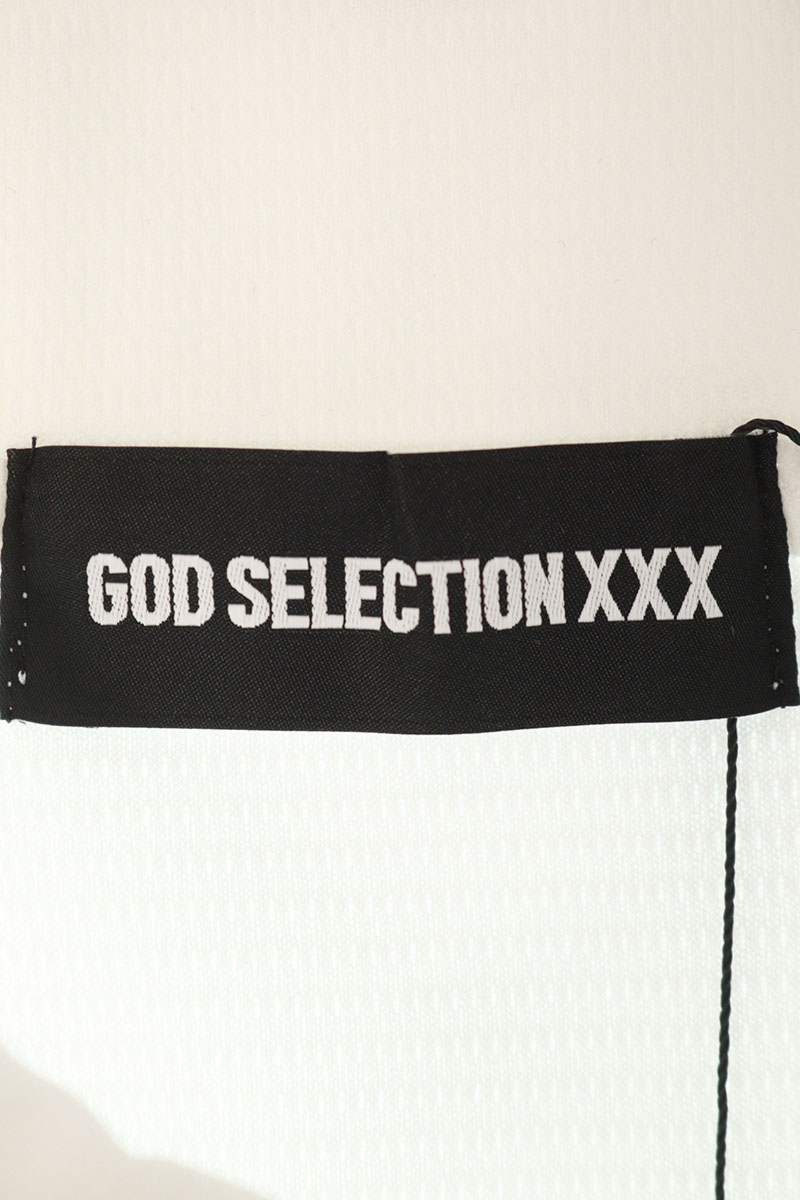 GOD SELECTION XXX Logo Embroidered SS Polo White Size S