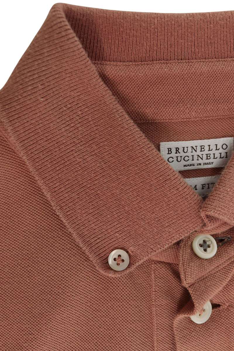 BRUNELLO CUCINELLI Chest Embroidered Polo Orange Size M