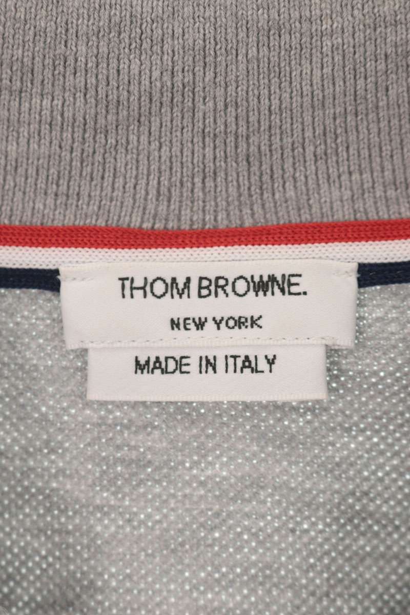 THOM BROWNE 3-Stripe Cotton Short Sleeve Polo Size 1