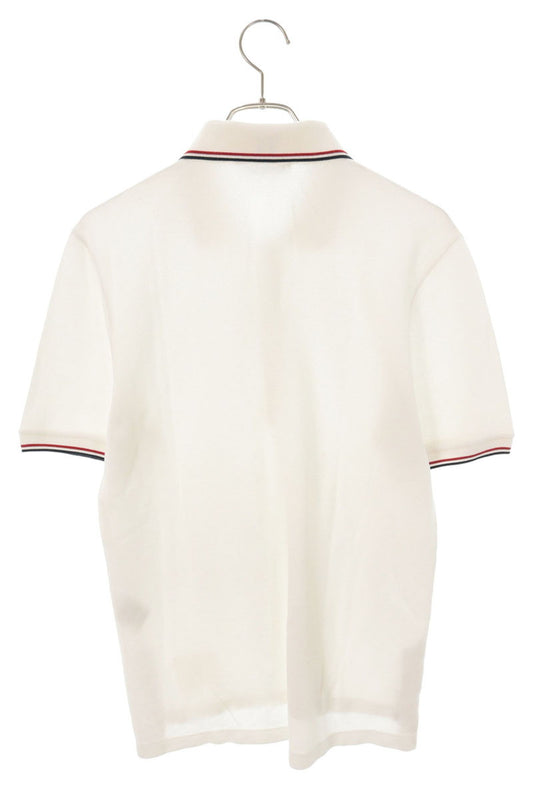 THOM BROWNE 3-Stripe Cotton Short Sleeve Shirt White Polo Size 1