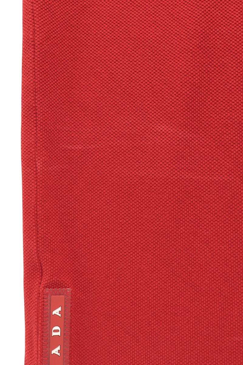 PRADA Hem Logo Cotton Short Sleeve Polo Red Size S