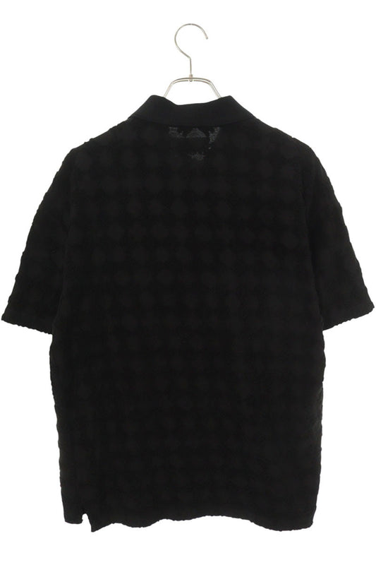 AMIRI Black MA Logo Jacquard Short Sleeve Polo Size M