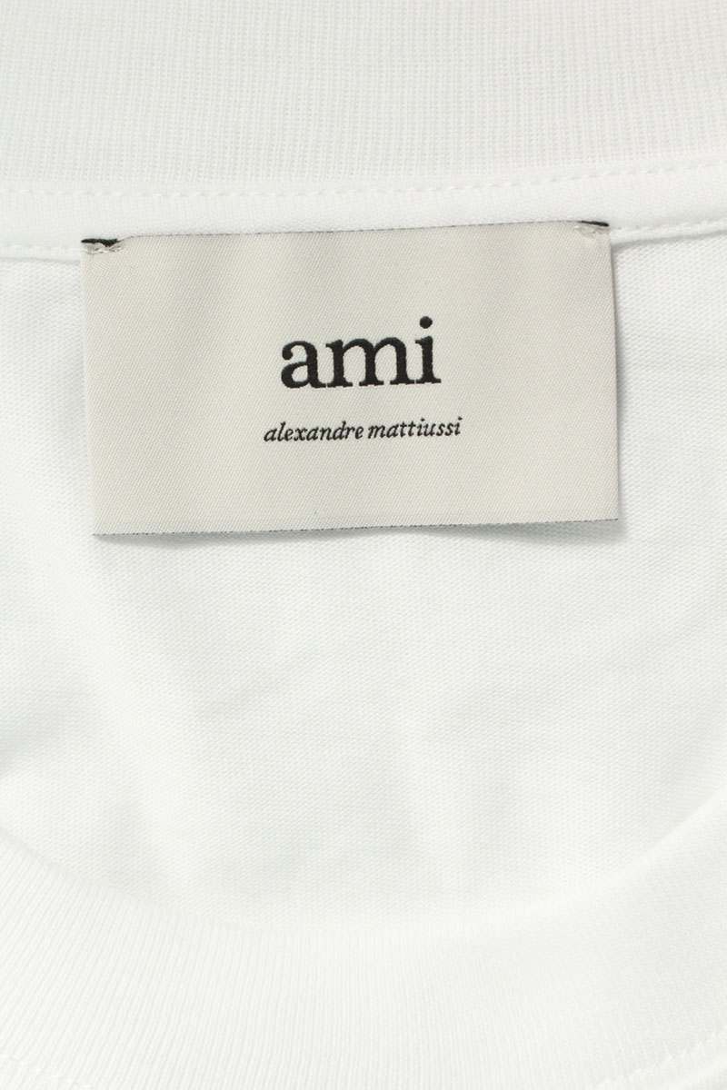 AMI Embroidered Long Sleeve T-Shirt White x Red Size XL
