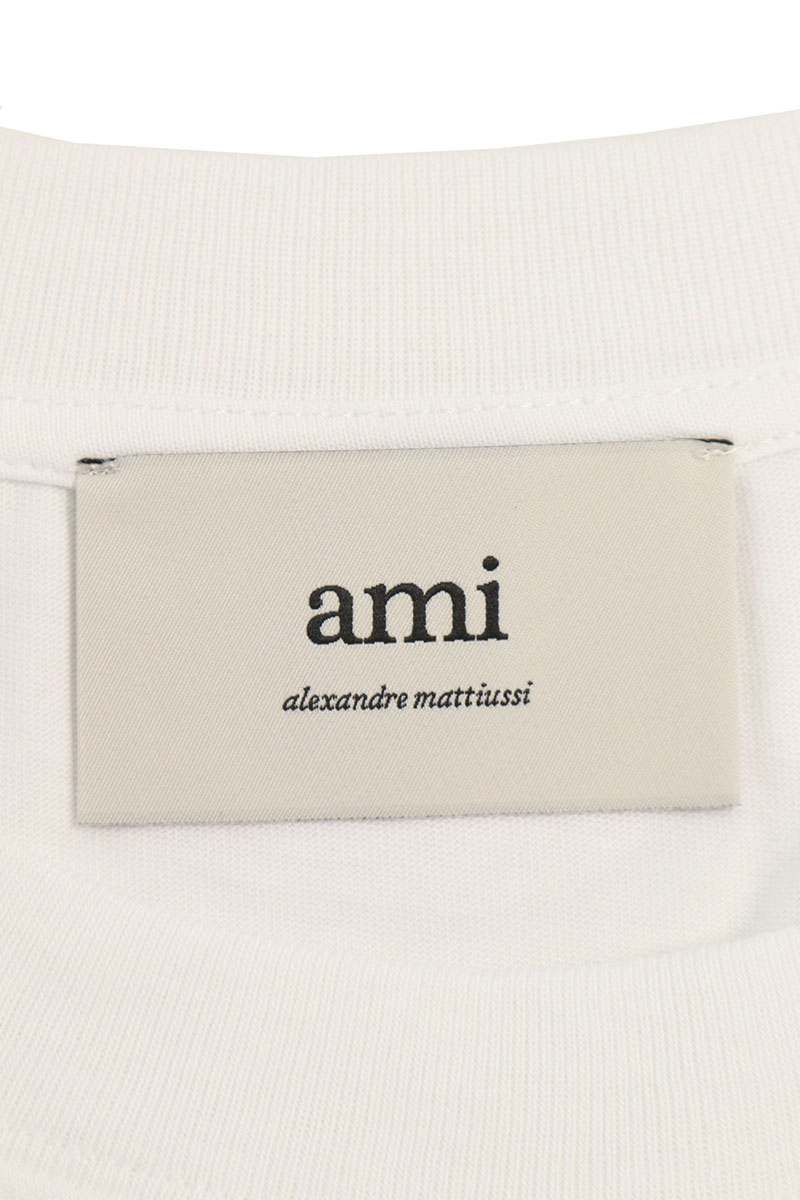 AMI Embroidered Long Sleeve T-Shirt White x Red Size XXL