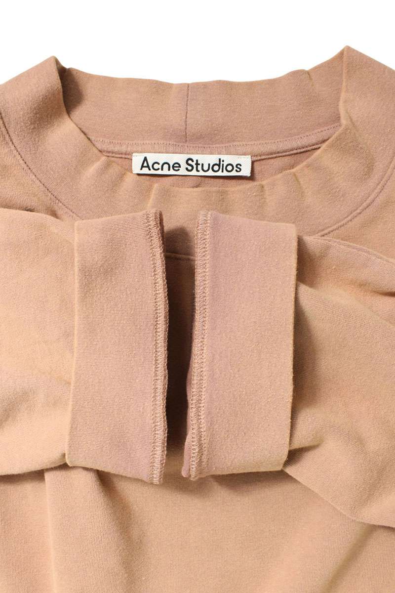 ACNE STUDIOS Mock Neck Long Sleeve T-shirt Pink Size M