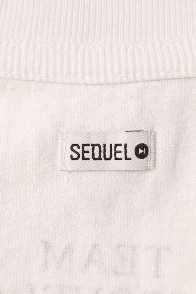 SEQUEL 25AW White Text Print Cotton Long Sleeve Tee Size L