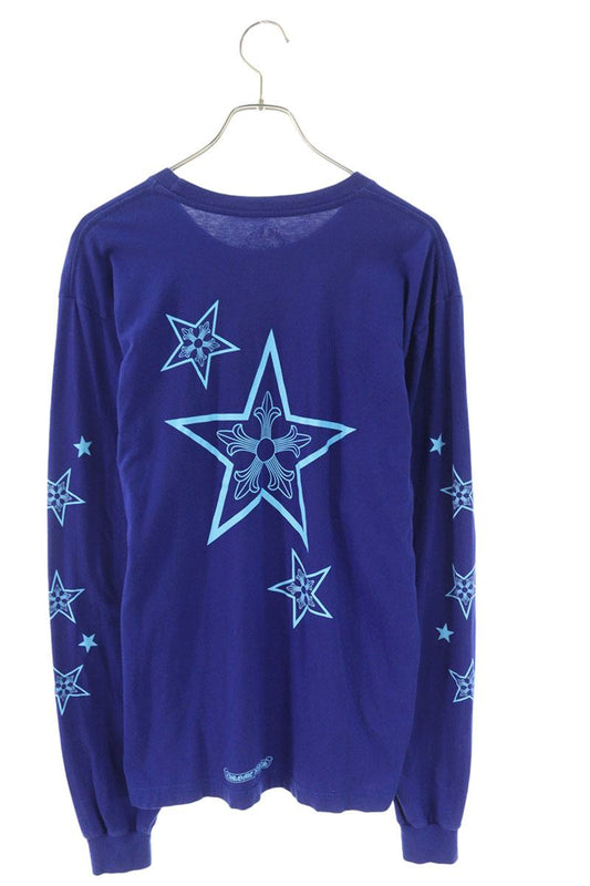 Chrome Hearts Star Print Long Sleeve Tee T-Shirt Blue Size L