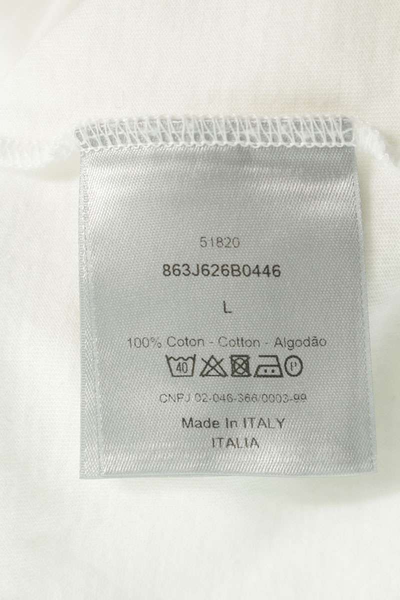 Dior HOMME BEE Embroidered Long Sleeve T-Shirt White Size L