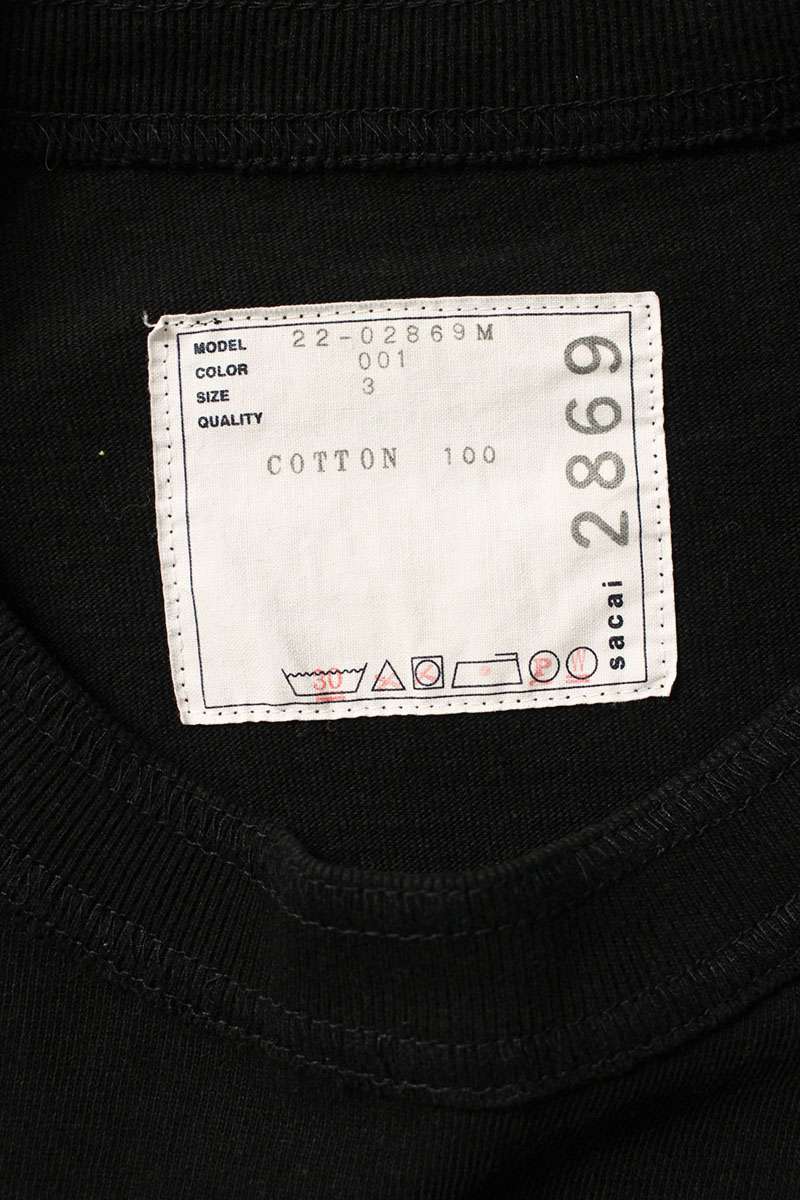 Sacai S Logo Long Sleeve Cut and Sew Black Size L