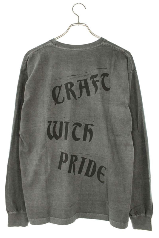 Neighborhood Logo Print Long Sleeve T-Shirt Gray Size M