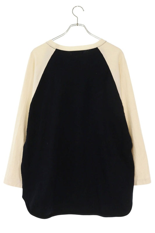 blurhms 24SS Cotton Silk Raglan Long Sleeve Tee Blk/Wht Size M