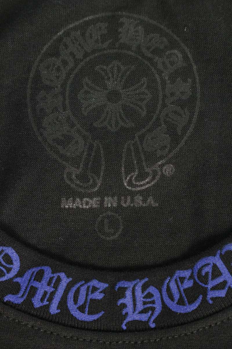 Chrome Hearts Neck Logo Long Sleeve Black/Blue Size L