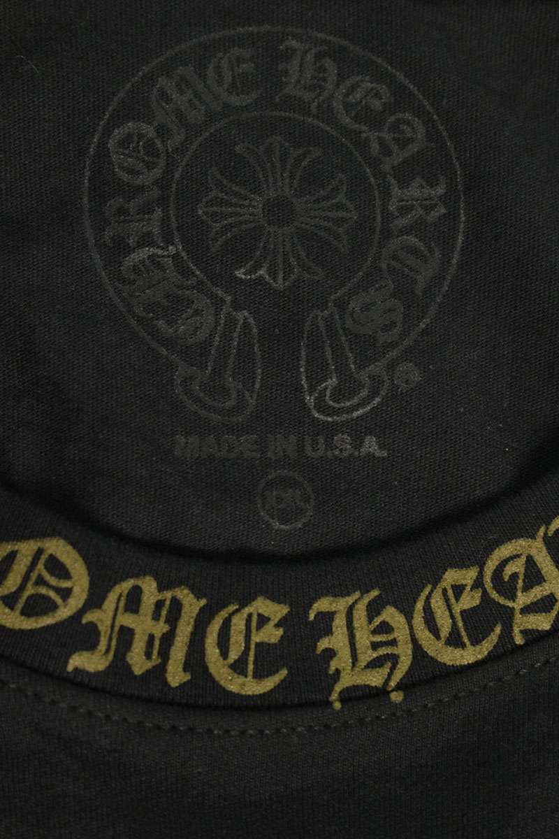 Chrome Hearts Neck Logo Long Sleeve Tee Black/Brown Size XXL