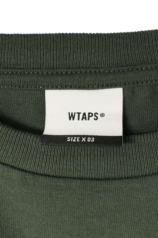 Wtaps 25AW Logo Print Long Sleeve T-Shirt Green Size 3