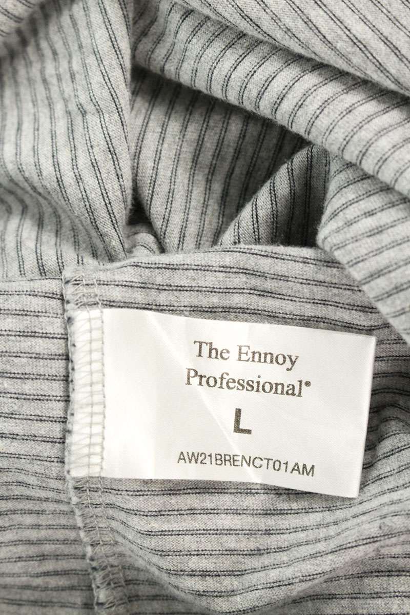 ENNOY Striped Long Sleeve Tee Gray Size L