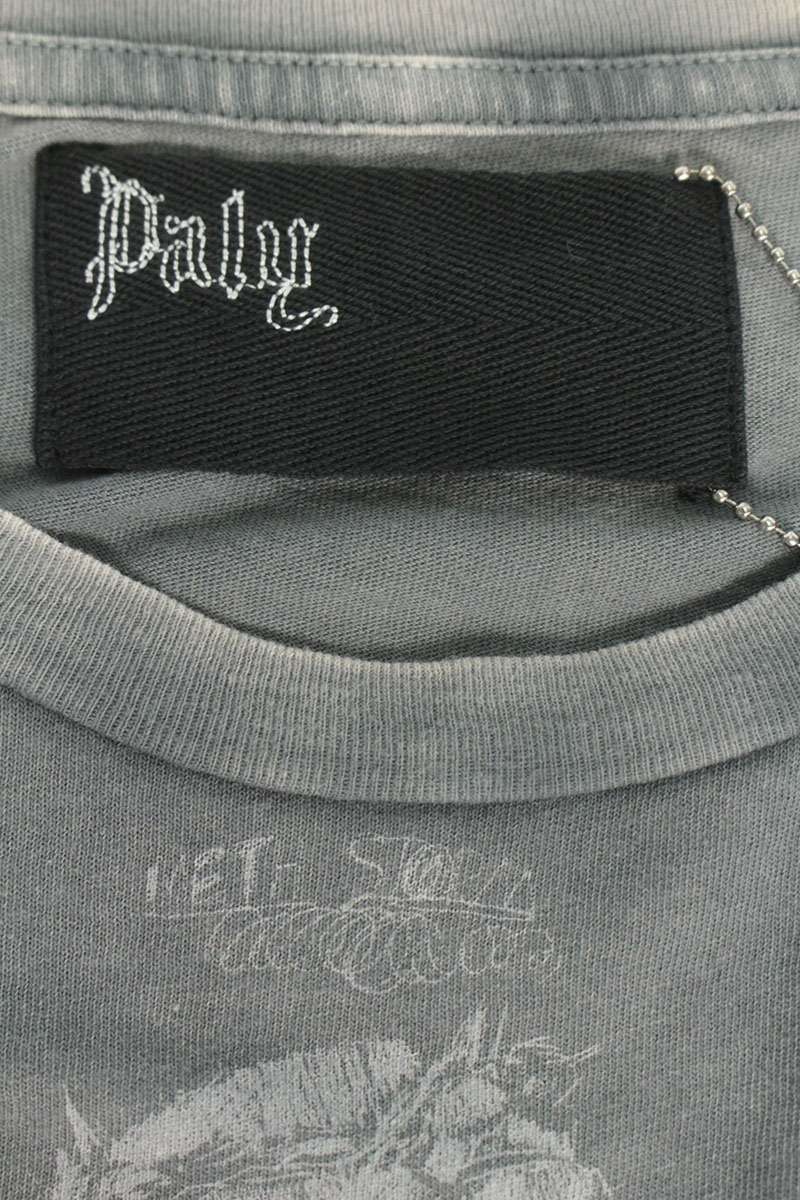 Paly Hollywood 26SS Graphic Distressed Long Sleeve Tee Black Size L