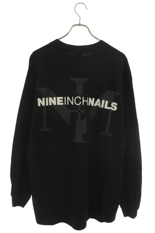VINTAGE 90s NINE INCH NAILS Box Print Long Sleeve Size XL