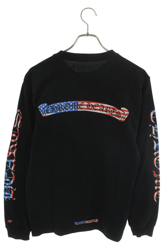 Chrome Hearts PPO US SCRL American Flag Long Sleeve Tee Black Size M
