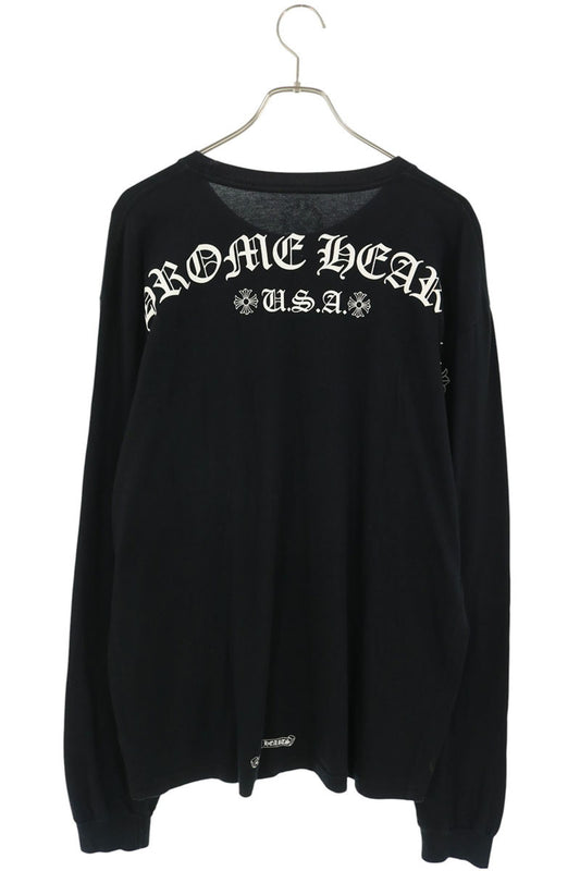 Chrome Hearts Scroll Label Back Print Long Sleeve Shirt Black Size XL