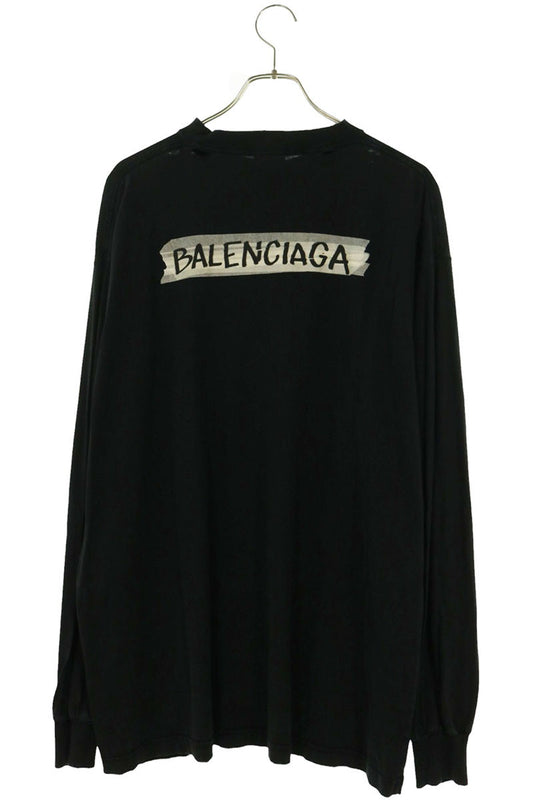 BALENCIAGA Mask Tape Oversized Long Sleeve Shirt Size S