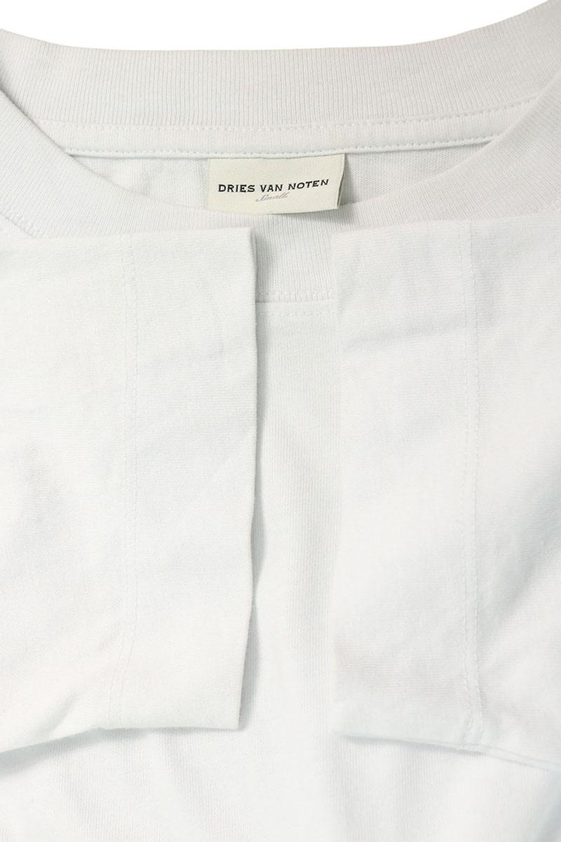 DRIES VAN NOTEN Crew Neck Cotton Long T-Shirt White Size S