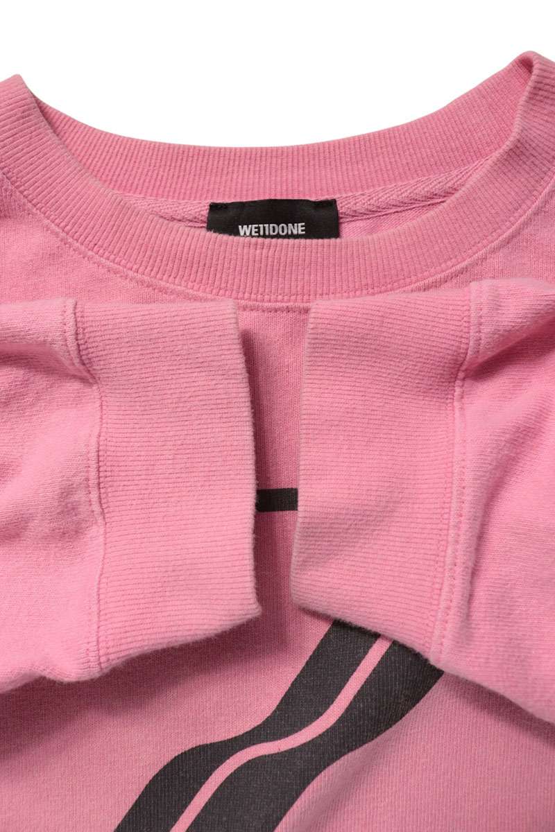 We11Done Logo Print Long Sleeve T-Shirt Pink Size M