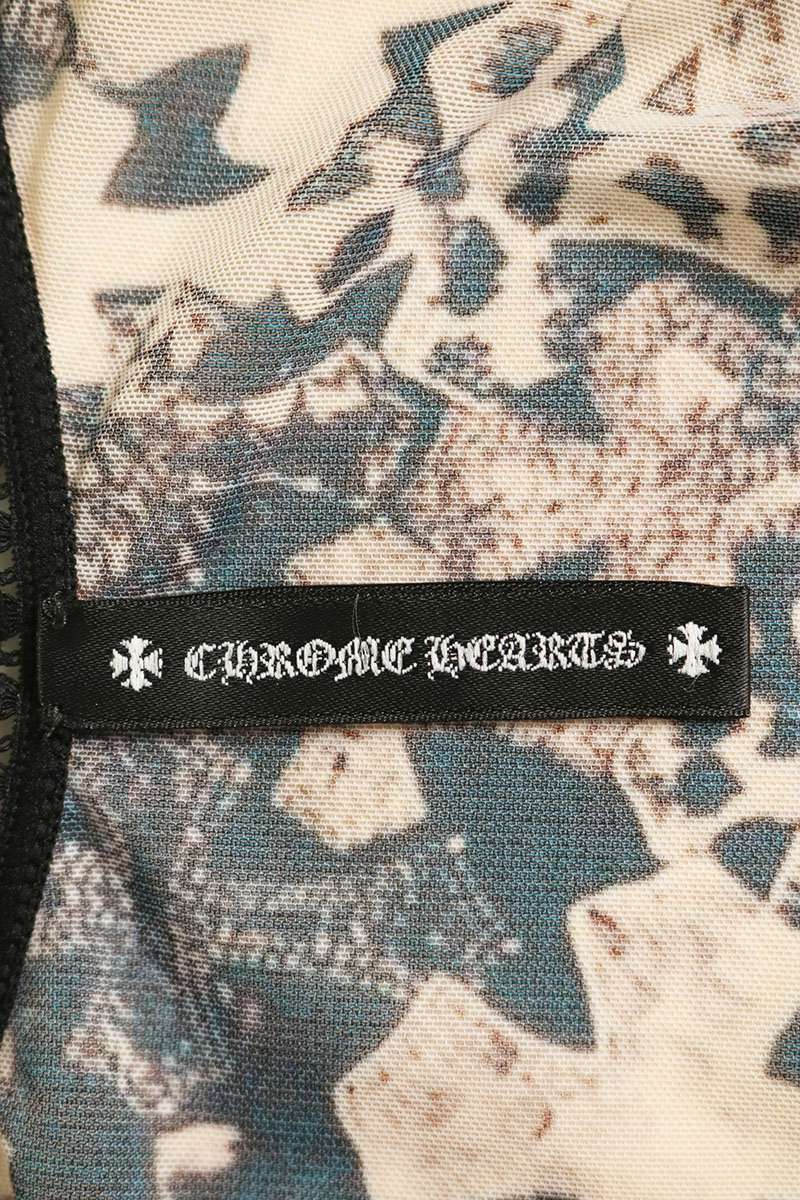 Chrome Hearts All-Over Cross Print Long Sleeve T-Shirt Brown Size XS