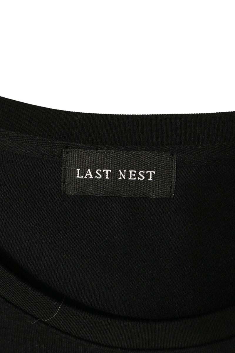 LAST NEST Layered Long Sleeve T-Shirt Black Size XL
