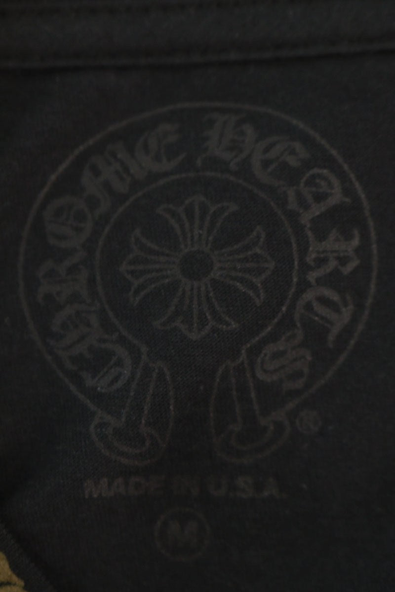 Chrome Hearts Neck Logo Print Long Sleeve Tee Black/Brown Size M