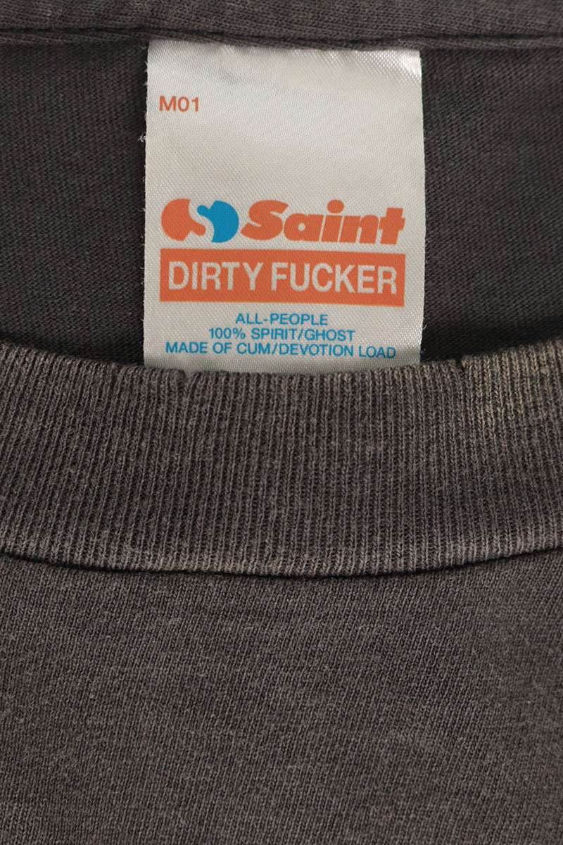SAINT MICHAEL Vintage Wash Long Sleeve T-Shirt Black Size L