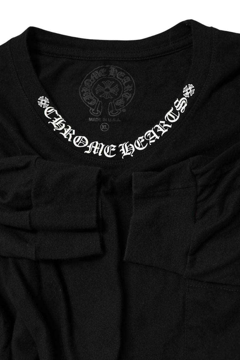 Chrome Hearts Neck Logo Print Long T-Shirt Black Size XL