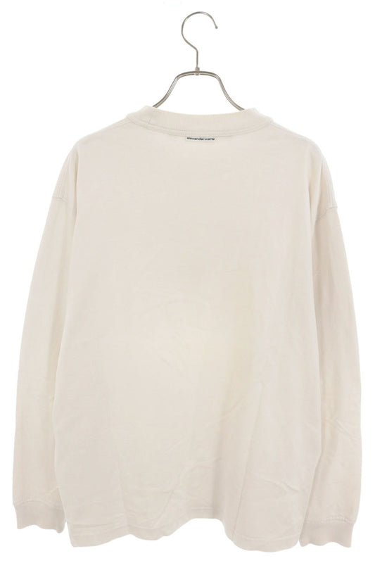 ALEXANDER WANG American Flag Logo Long Sleeve Tee White Size M