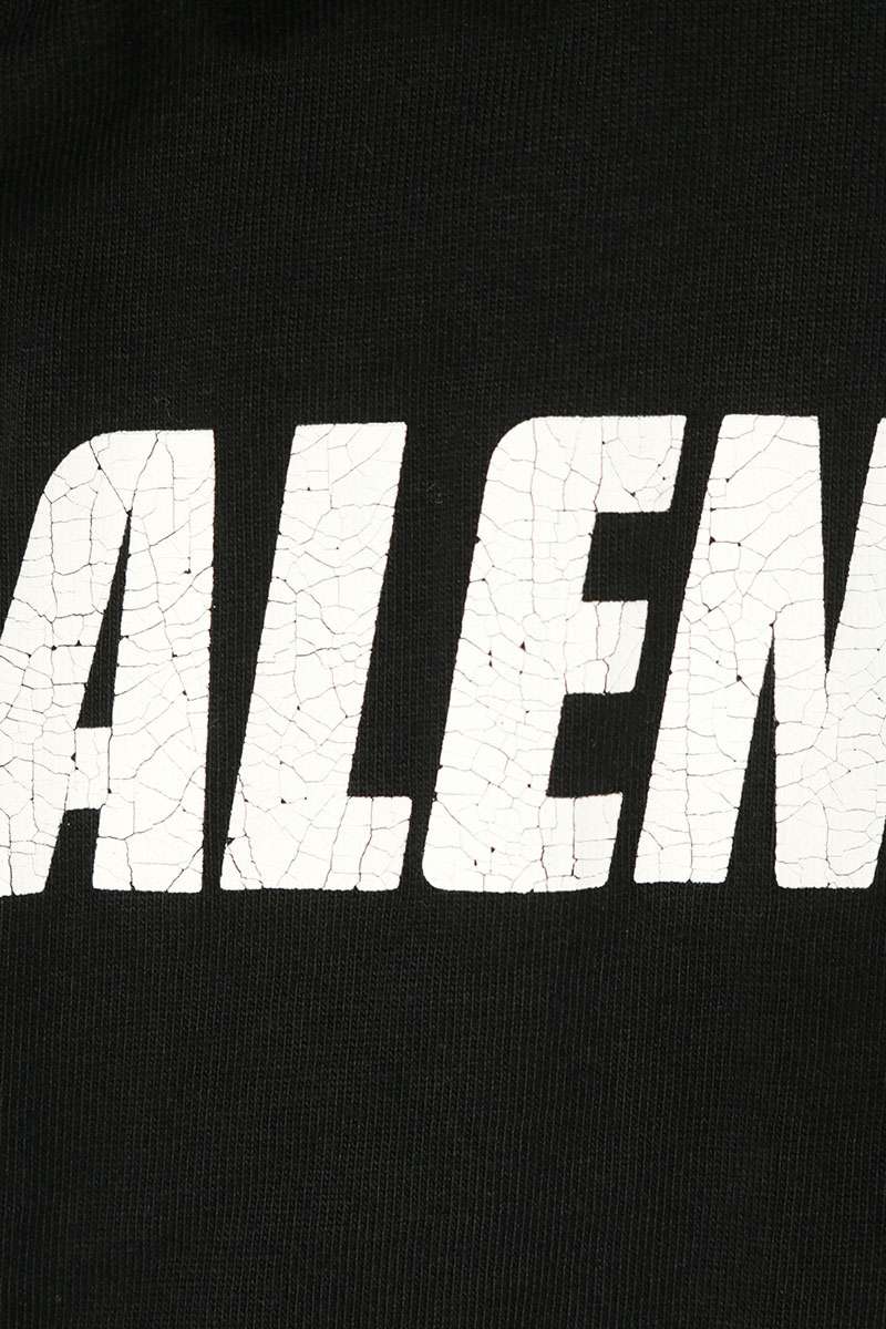 BALENCIAGA Black Cotton Logo Print Long Sleeve Tee Size 2
