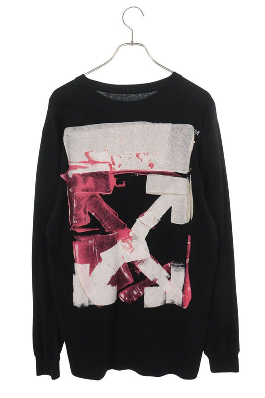 OFF-WHITE Back Arrow Print Cotton Long Sleeve Shirt Black Size XL
