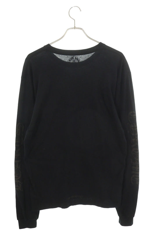 Chrome Hearts Black Neck Logo Print Long Sleeve Shirt Size L