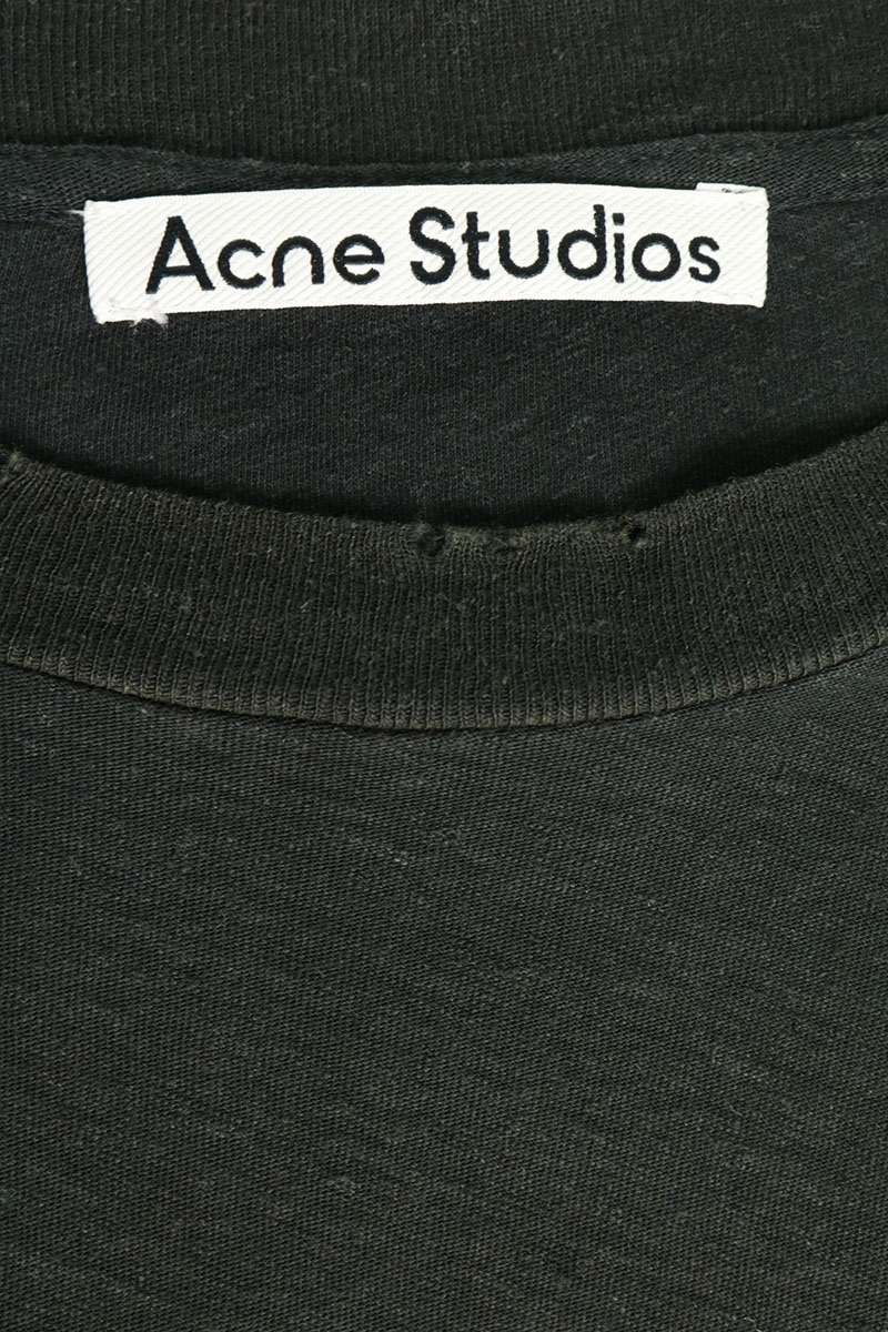 ACNE STUDIOS Logo Print Relaxed Fit Long Sleeve Black Size XS