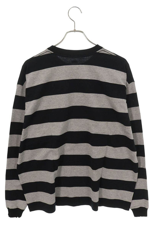 SEQUEL 25AW Logo Print Border Long Sleeve T-Shirt Black/Gray Size S
