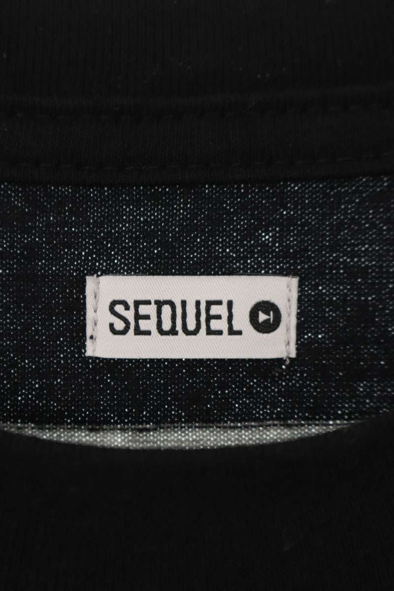 SEQUEL 25AW Logo Print Border Long Sleeve T-Shirt Black/Gray Size S