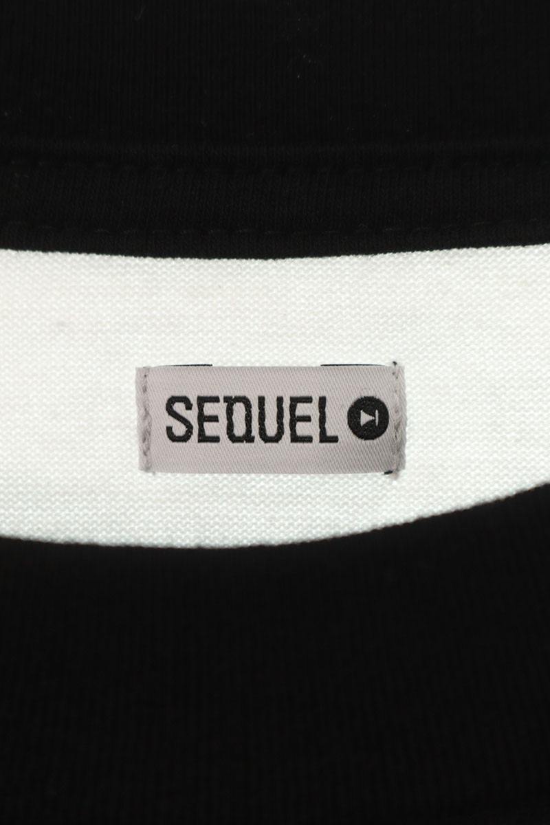 SEQUEL 25AW Logo Print Border Long Sleeve T-Shirt Size M