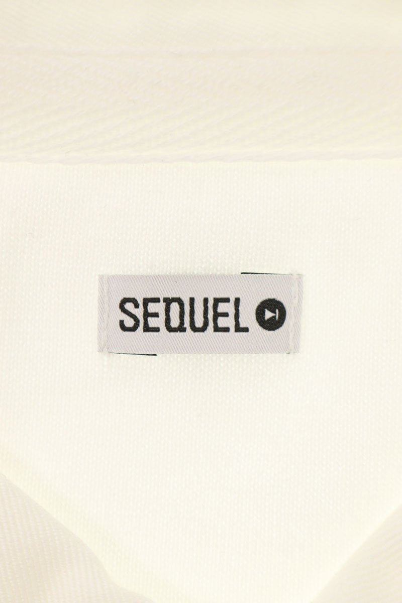 SEQUEL 25AW Logo Print Long Sleeve Polo Size XL