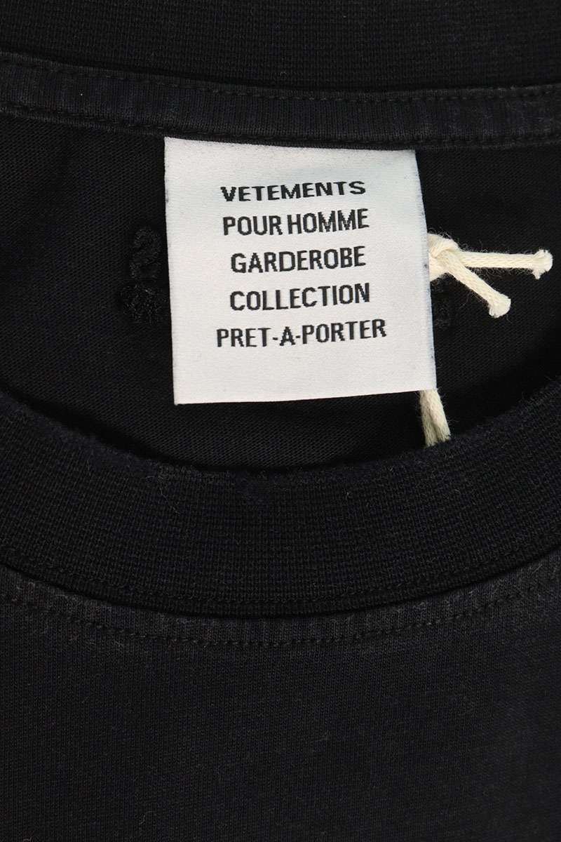 VETEMENTS AW26 Graphic Print Long Sleeve Shirt Black Size M
