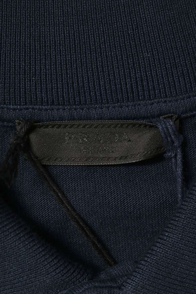 PRADA FW26 Chest Logo Long Sleeve Polo Shirt Size S