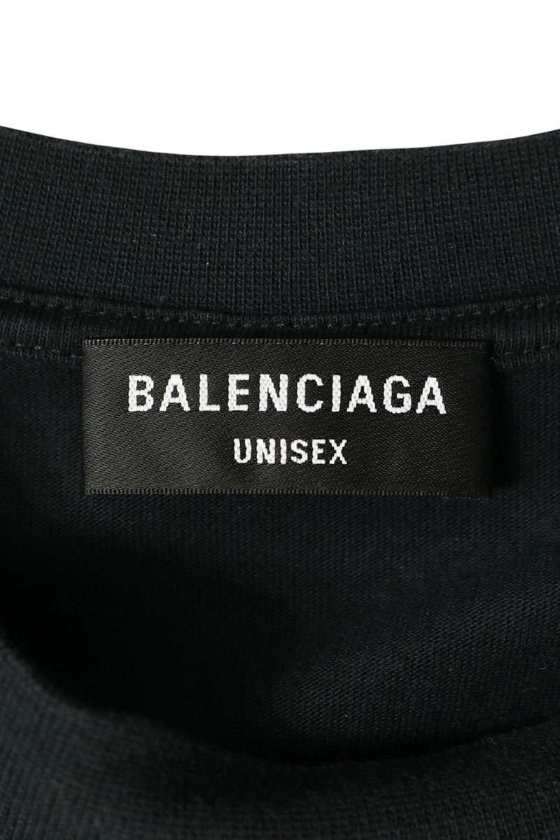 BALENCIAGA Metal Logo Layered Long Sleeve Black Shirt Size 2